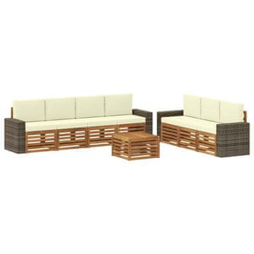 Vidaxl Sedežne garniture z blazino 8 szt. Masiven les akacije