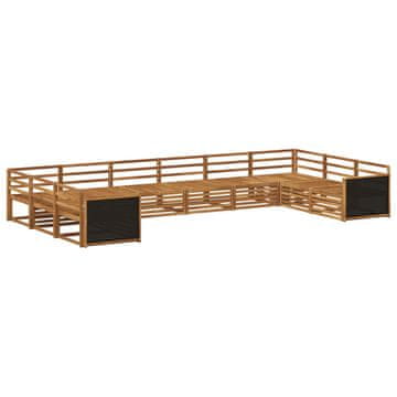 Vidaxl Sedežne garniture 10 szt. Masiven les akacije