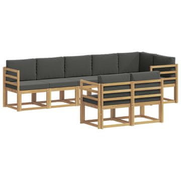 Vidaxl Zunanja garnitura za sedenje 8 szt. Bela in antracit Poliester