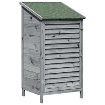 Vidaxl Vrtno skladišče s streho Siva 59 x 56 x 113,5 cm Trdna smreka