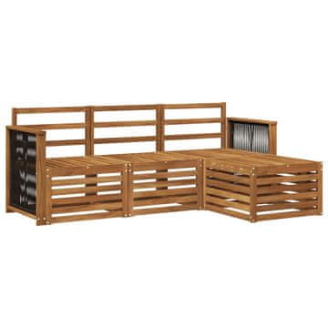 Vidaxl Zunanja garnitura za sedenje 4 szt. Naravna