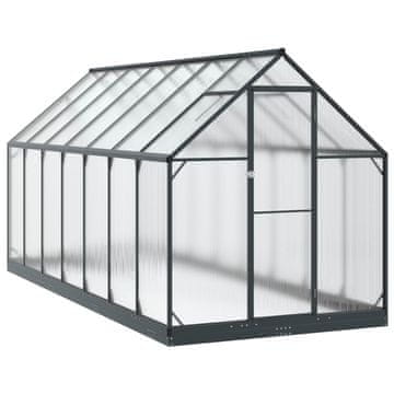 Vidaxl Rastlinjak v vrtu z vrati Antracit 183,5 x 423,5 x 207 cm