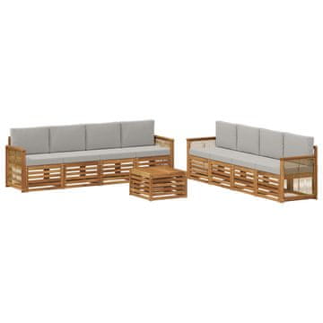 Vidaxl Sedežne garniture z blazino 9 szt. Masiven les akacije