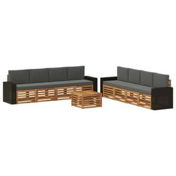 Vidaxl Sedežne garniture z blazino 9 szt. Masiven les akacije