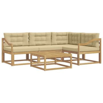 Vidaxl Zunanja garnitura za sedenje 5 szt. Bela in bež 79 x 79 x 37 cm