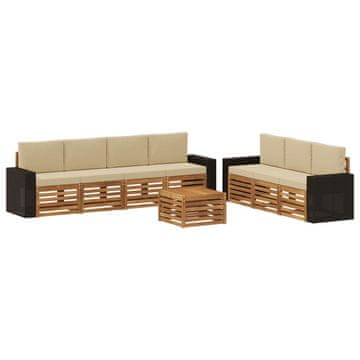 Vidaxl Sedežne garniture z blazino 8 szt. Masiven les akacije