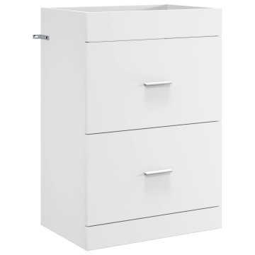Vidaxl Omarica pod umivalnikom Bela 56 x 37,5 x 81 cm Inženirski les