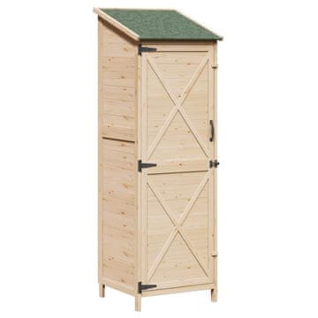 Vidaxl Vrtno skladišče Naravna 59,5 x 56 x 176,5 cm Trdna smreka