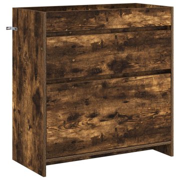 Vidaxl Omarica pod umivalnikom Dimljen hrast 78,5 x 37,5 x 81 cm