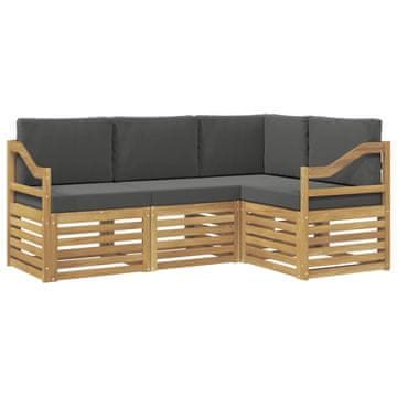 Vidaxl Zunanja garnitura za sedenje 4 kos 4-sedežni Bela in antracit