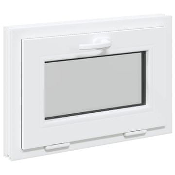 Vidaxl Okno za klet RISOR 60 x 40 cm PVC in steklo Bela