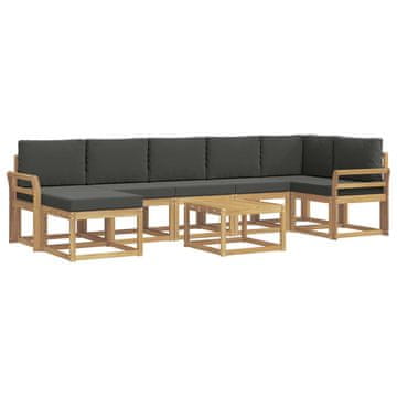 Vidaxl Zunanja garnitura za sedenje 8 szt. Bela in antracit Poliester