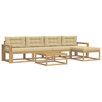 Vidaxl Zunanja garnitura za sedenje 6 szt. Bela in bež 79 x 79 x 37 cm