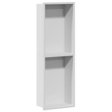 Vidaxl Tuš niša Bela 60 x 20 x 9,5 cm Nerjaveče jeklo