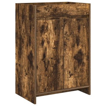 Vidaxl Omarica pod umivalnikom Dimljen hrast 56 x 37,5 x 81 cm