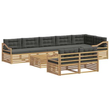 Vidaxl Zunanja garnitura za sedenje z blazino 9 szt. Bela in antracit