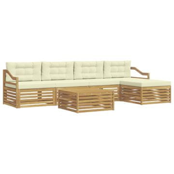 Vidaxl Zunanja garnitura za sedenje 6 szt. Bela in krem 79 x 79 x 37 cm