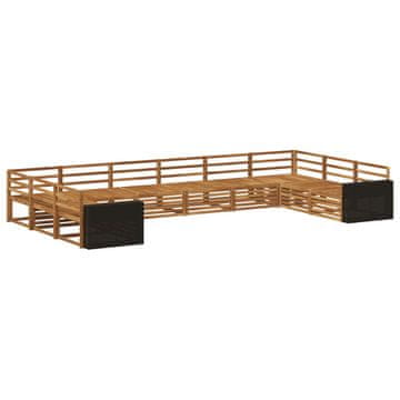 Vidaxl Sedežne garniture 10 szt. Masiven les akacije