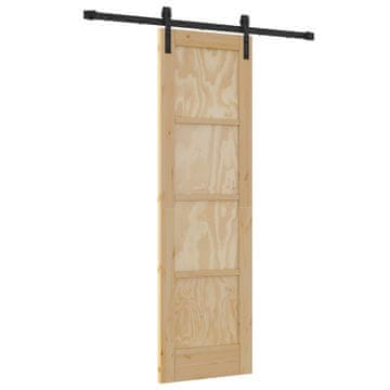 Vidaxl Drsna vrata Naravna 61 x 198,5 cm Trdna borovina