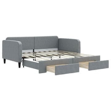Vidaxl Izvlečna dnevna postelja s predali brez vzmetnice 100x190 cm