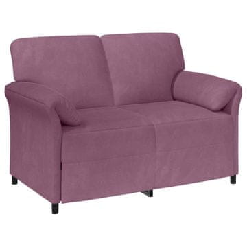 Vidaxl Kavč za 2 osebi Vijolična 138 x 83 x 95 cm Žamet