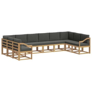 Vidaxl Zunanja garnitura za sedenje z blazino 10 szt. Bela in antracit