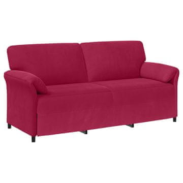 Vidaxl 3-sedežna sedežna Vinorodna rdeča 198 x 83 x 95 cm Žamet