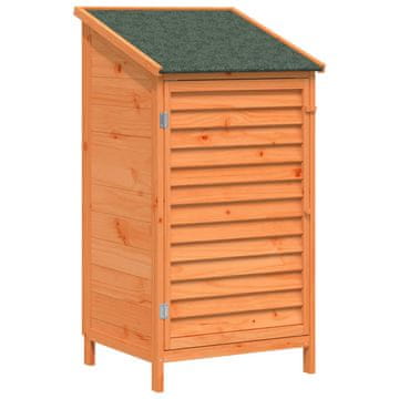 Vidaxl Vrtno skladišče s streho Rjava 59 x 56 x 113,5 cm Trdna smreka