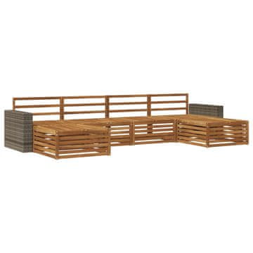 Vidaxl Sedežne garniture 6 szt. Masiven les akacije