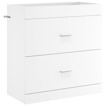 Vidaxl Omarica pod umivalnikom Bela 78,5 x 37,5 x 81 cm Inženirski les
