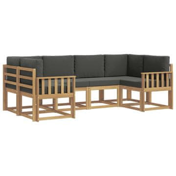 Vidaxl Zunanja garnitura za sedenje z blazino 6 szt. Bela in antracit