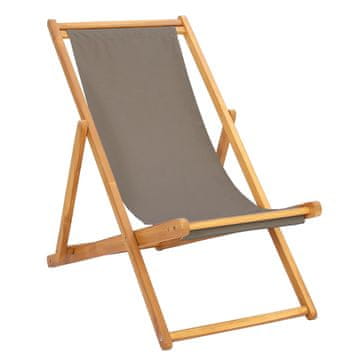 Vidaxl plažna ležalnika Taupe Trden tikov les