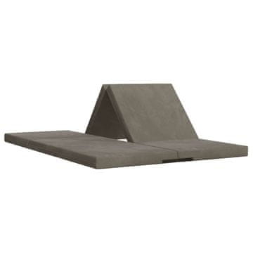 Vidaxl Zložljiv kavč postelja 140 x 67 x 45 cm Svetlo siva