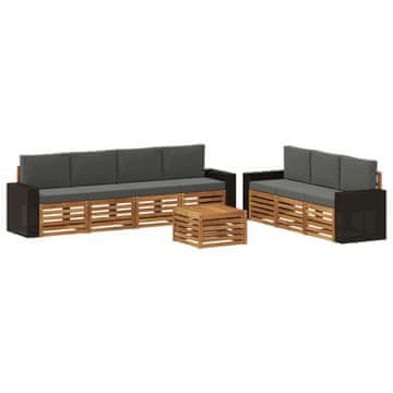 Vidaxl Sedežne garniture z blazino 8 szt. Masiven les akacije