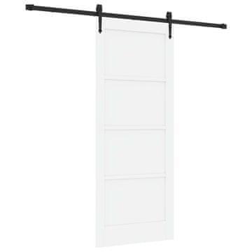 Vidaxl Drsna vrata ORKDAL Bela 83 x 202 cm Trdna borovina