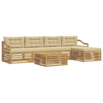 Vidaxl Zunanja garnitura za sedenje 6 szt. Bela in bež 79 x 79 x 37 cm