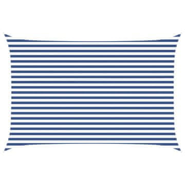 Vidaxl Sončno platno Modra in bela 4,5 x 3 m 100% poliester Oxford