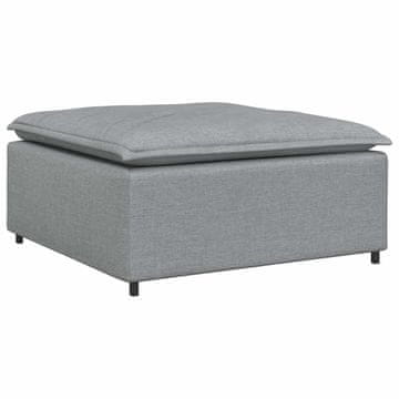 Vidaxl Modularni kavč s podnožjem svetlo siv 100x100x48 cm