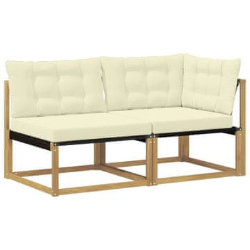 Vidaxl Sekcijski kavč z blazino Bela 162,5 x 83 x 73 cm