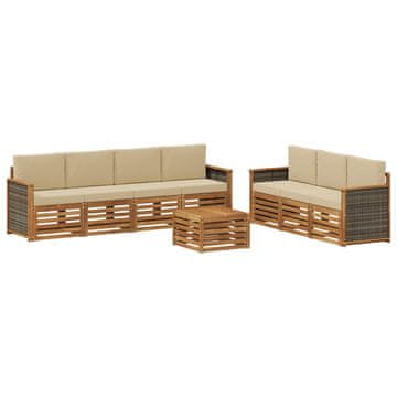 Vidaxl Sedežne garniture z blazino 8 szt. Masiven les akacije