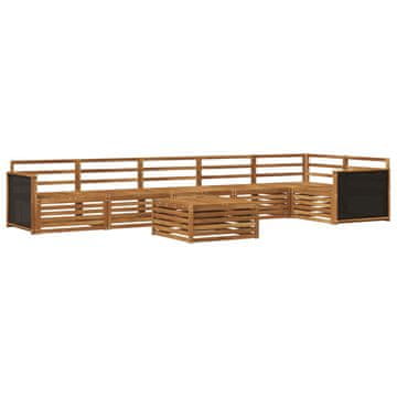 Vidaxl Zunanja garnitura za sedenje 7 szt. Naravna 79 x 79 x 37 cm