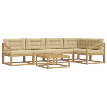 Vidaxl Zunanja garnitura za sedenje 6 szt. Bela in bež 79 x 79 x 37 cm