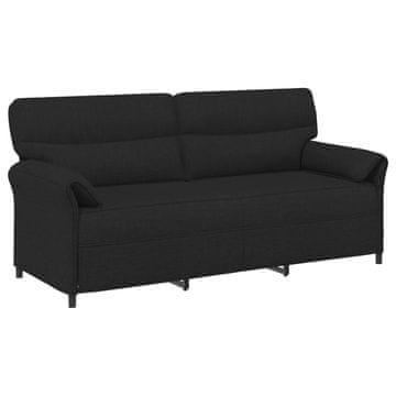 Vidaxl 3-sedežna sedežna Črna 198 x 83 x 95 cm Blago