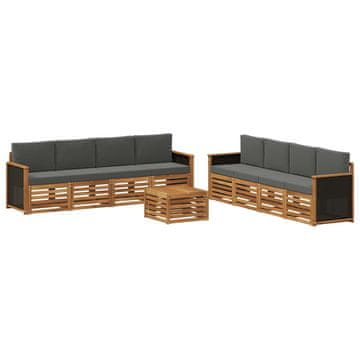 Vidaxl Sedežne garniture z blazino 9 szt. Masiven les akacije