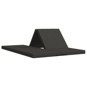 Vidaxl Zložljiv kavč postelja 140 x 67 x 45 cm Temno siva