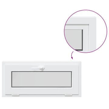 Vidaxl Notranja barva okna za klet bela RISOR 90 x 45 cm