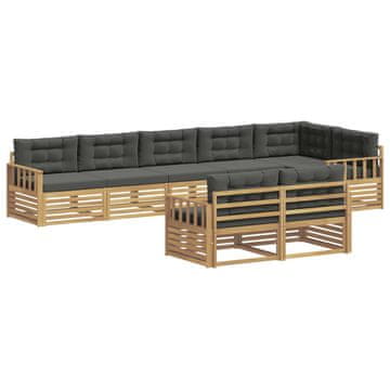 Vidaxl Zunanja garnitura za sedenje 8 szt. Bela in antracit Poliester