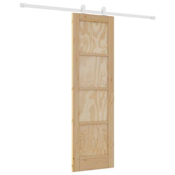 Vidaxl Drsna vrata Naravna in bela 61 x 198,5 cm Trdna borovina