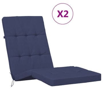 Vidaxl Zunanja blazina 2 szt. Temno modra 180 x 55 x 7 cm Blago