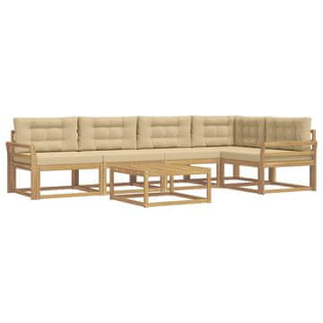 Vidaxl Zunanja garnitura za sedenje 6 szt. Bela in bež 79 x 79 x 37 cm
